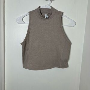 Cozecore Go-Dry Taupe Mock Neck Athletic Tank XS Sleeveless Active Top